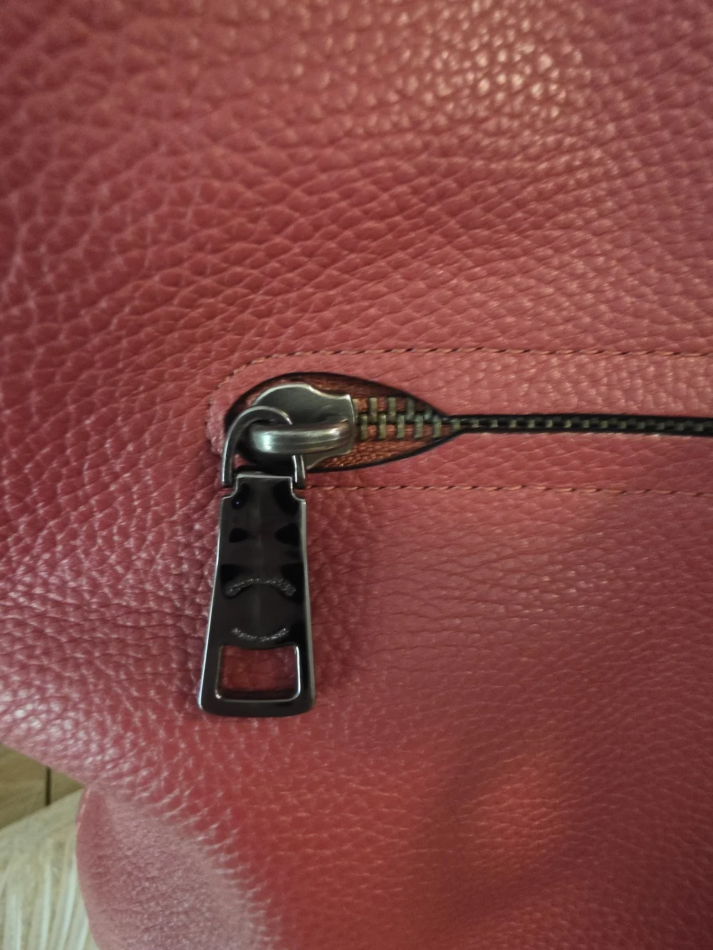 COACH Pebbled Leather Shoulder Bag in Red